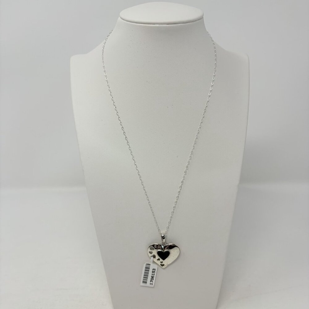 Shop‎ LC Black Onyx Heart Pendant with Chain 18in in Sterling Silver 5401